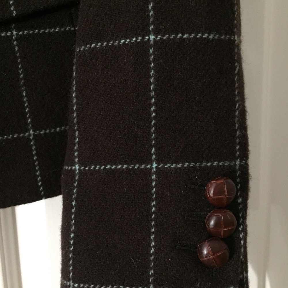J.Crew Brown and Teal Wool Blazer Size 6 - Picture 4 of 6